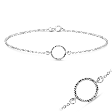 Twisted Circle Silver Anklet ANK-212n